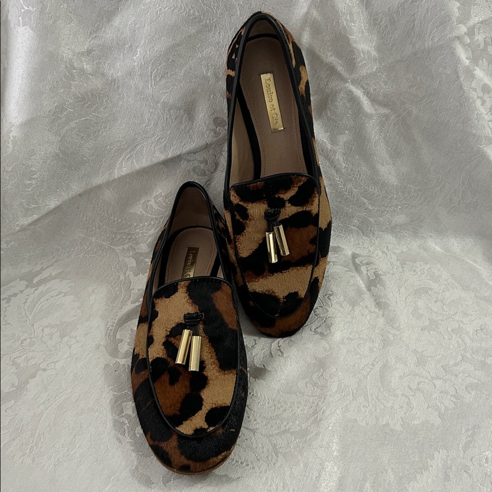 Louise et Cie blondell Leopard calf hair women’s Loafers with Tassels sz 7.5M/38 - Picture 12 of 16